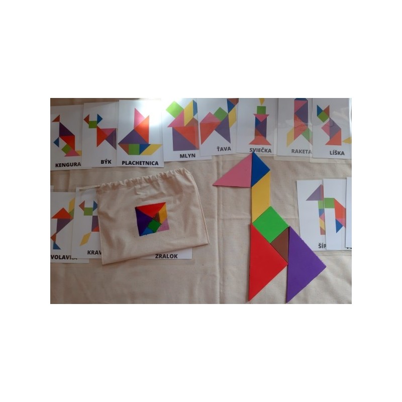 Tangram - 1. úroveň - základná sada magnetický   Učenie zábavou