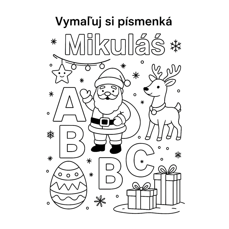 VYmaluj si písmenká MIkulás