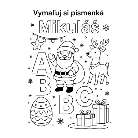 VYmaluj si písmenká MIkulás