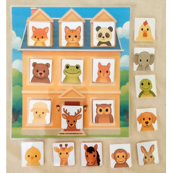 8 okien Zvieratká - Predložkový domček