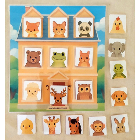 8 okien Zvieratká - Predložkový domček