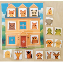 8 okien Zvieratká - Predložkový domček