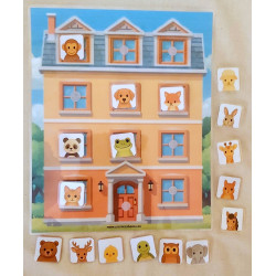 11 okien Zvieratká - Predložkový domček
