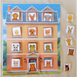 11 okien Zvieratká - Predložkový domček