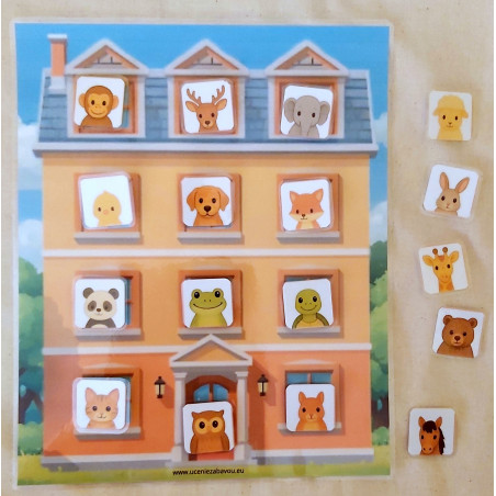 11 okien Zvieratká - Predložkový domček