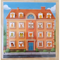 18 okien Zvieratká - Predložkový domček