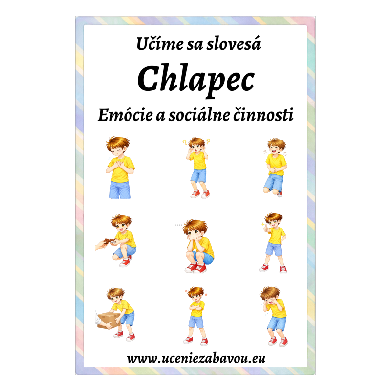 Učíme sa slovesá Chlapec - Emócie a sociálne činnosti