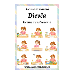 Učíme sa slovesá Dievča - Učenie a sústredenie