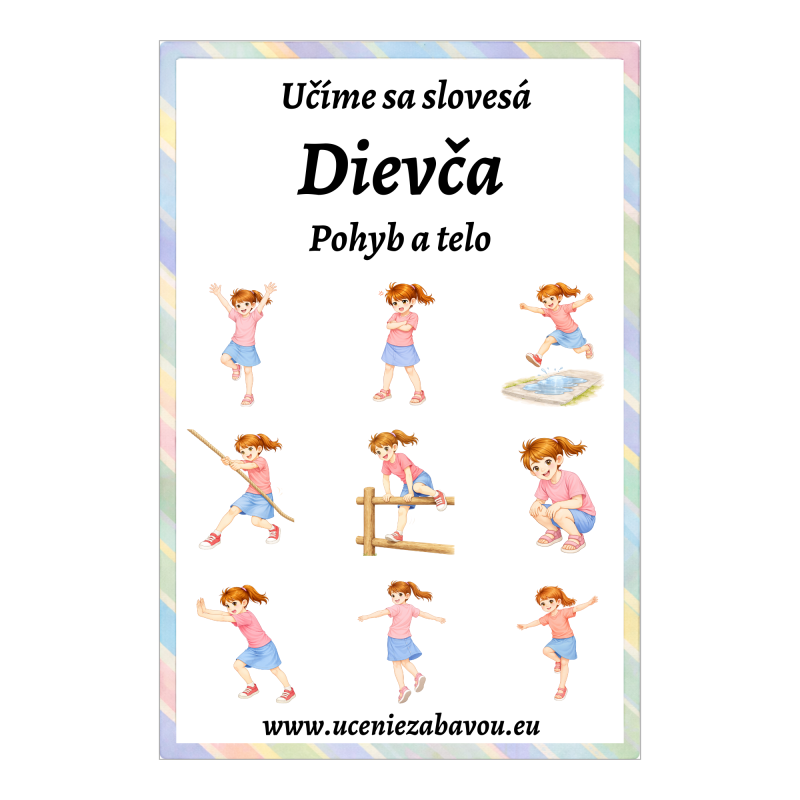 Učíme sa slovesá Dievča - Pohyb a telo