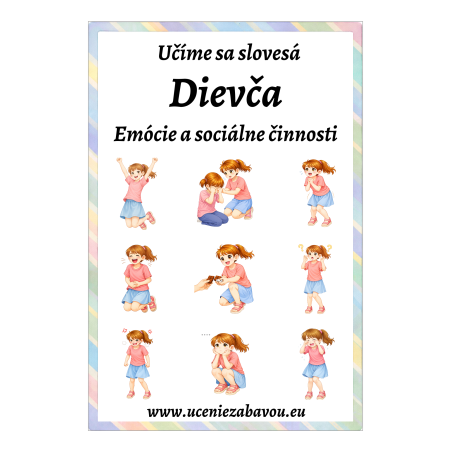 Učíme sa slovesá Dievča - Emócie a sociálne činnosti