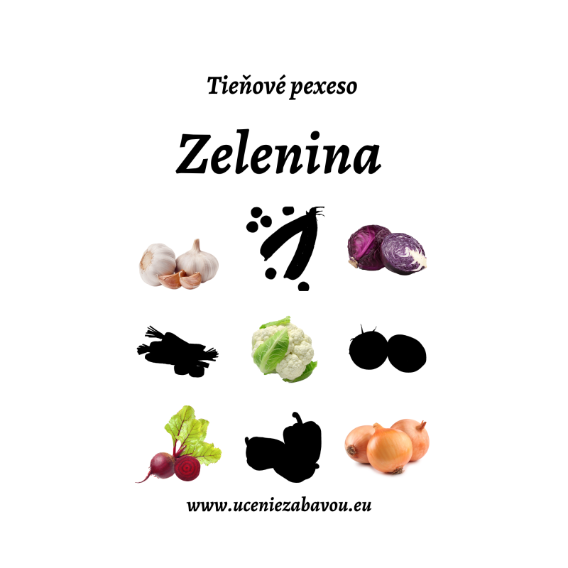 Tieňové pexeso: Zelenina  Učenie zábavou