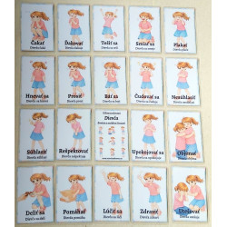 Učíme sa slovesá Dievča - Emócie a sociálne činnosti