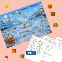 Pomôž Santovi ! — zimná detská stolová hra (PDF)