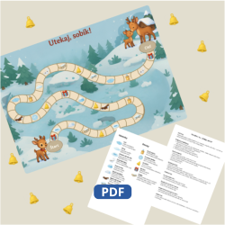 Utekaj, sobík! — zimná detská stolová hra (PDF)