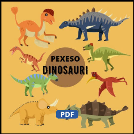 Pexeso Dinosaury – Tlačiteľná hra pre deti
