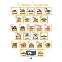 Abeceda Dinosaury – PDF plagát na stenu A3 | Učenie hrou pre deti