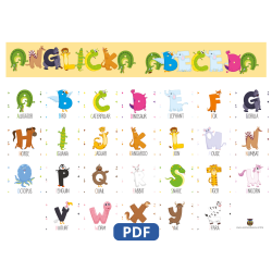 Anglická abeceda pre deti – Edukačný A3 plagát na učenie písmen | PDF