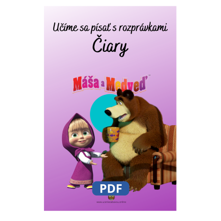 Učíme sa kresliť čiary s Mášou a medveďom – Pracovný zošit pre deti | Učenie zábavou