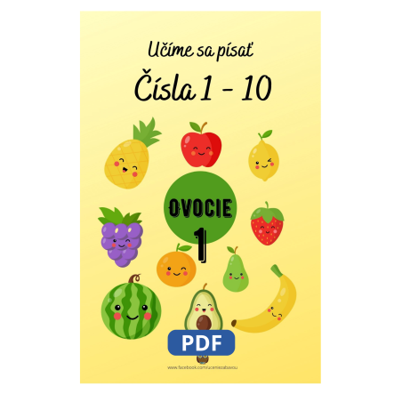 Učíme sa písať čísla s kresleným ovocím – Pracovný zošit pre deti | Učenie zábavou