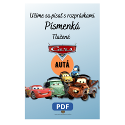 Učíme sa písať tlačené písmenká s rozprávkami Autá – Pracovný zošit pre deti | Učenie zábavou