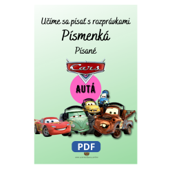 Učíme sa písať písané písmenká s rozprávkami Autá – Pracovný zošit pre deti | Učenie zábavou