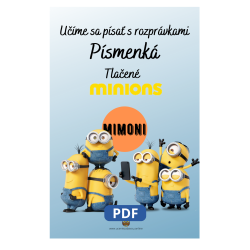 Učíme sa písať tlačené písmenká s rozprávkami Mimoni – Pracovný zošit pre deti | Učenie zábavou