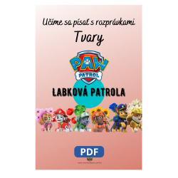 Učíme sa písať tvary s rozprávkami Labková patrola – Pracovný zošit pre deti