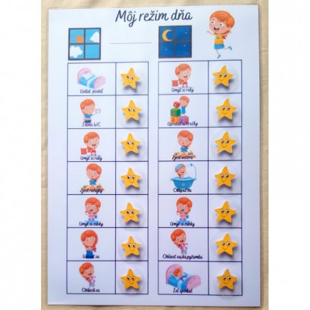 Môj režim dňa - dievča  Učenie zábavou